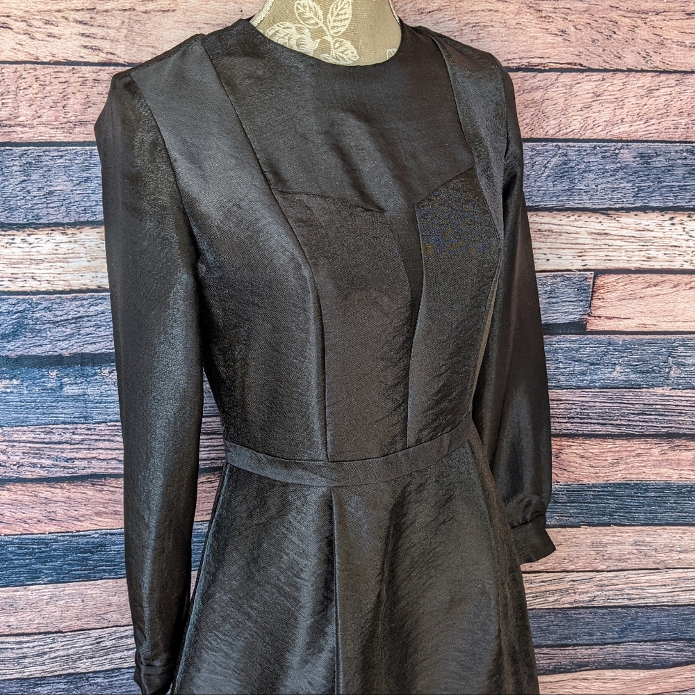 & Other Stories Black Long Sleeve A-Line Dress